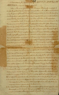 Fair Copy of the Draft of the Declaration of Independence (Source New York Public Library)