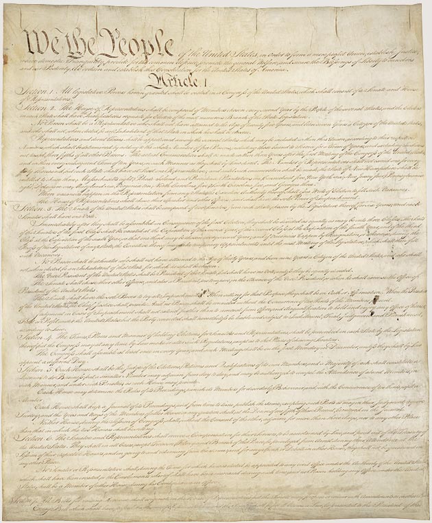 United States Constitution (Image Courtesy of the National Archives)
