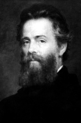 Etching of Joseph O. Eaton's portrait of Herman Melville (Source: Library of Congress; Public Domain)