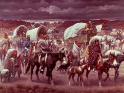 This picture, The Trail of Tears, was painted by Robert Lindneux in 1942. It commemorates the suffering of the Cherokee people under forced removal. If any depictions of the "Trail of Tears" were created at the time of the march, they have not survived. Image Credit: The Granger Collection, New York